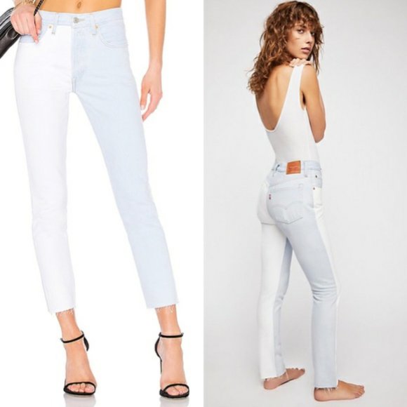 Levi's Denim - Levi's 501 Skinny Color Block High Waist Jeans 28